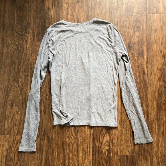 Hollister Grey Ribbed Slim Crew Neck Tee Size Small - Picture 4 of 4